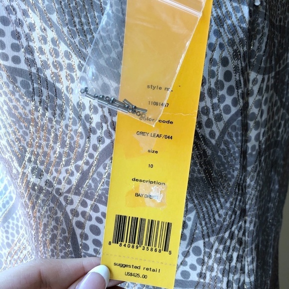 Tory Burch Metallic Leaf Print Bay Dress - Picture 10 of 10